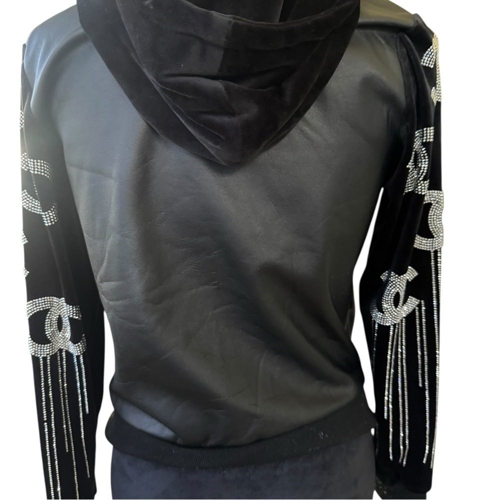 CC Black Bomber Jacket with Silver Details - Picture 5 of 12